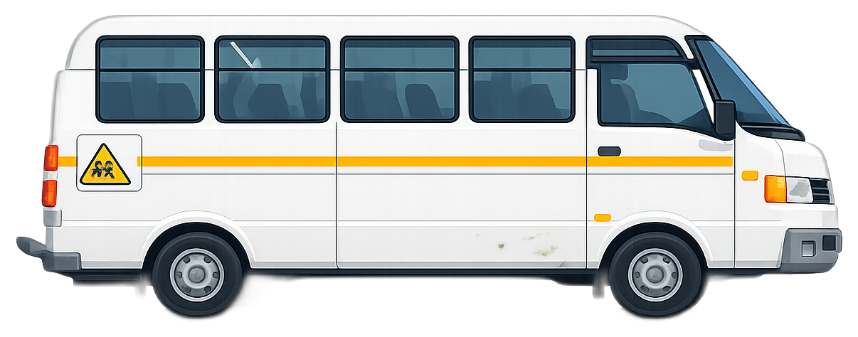 Overloaded scholar transport taxi